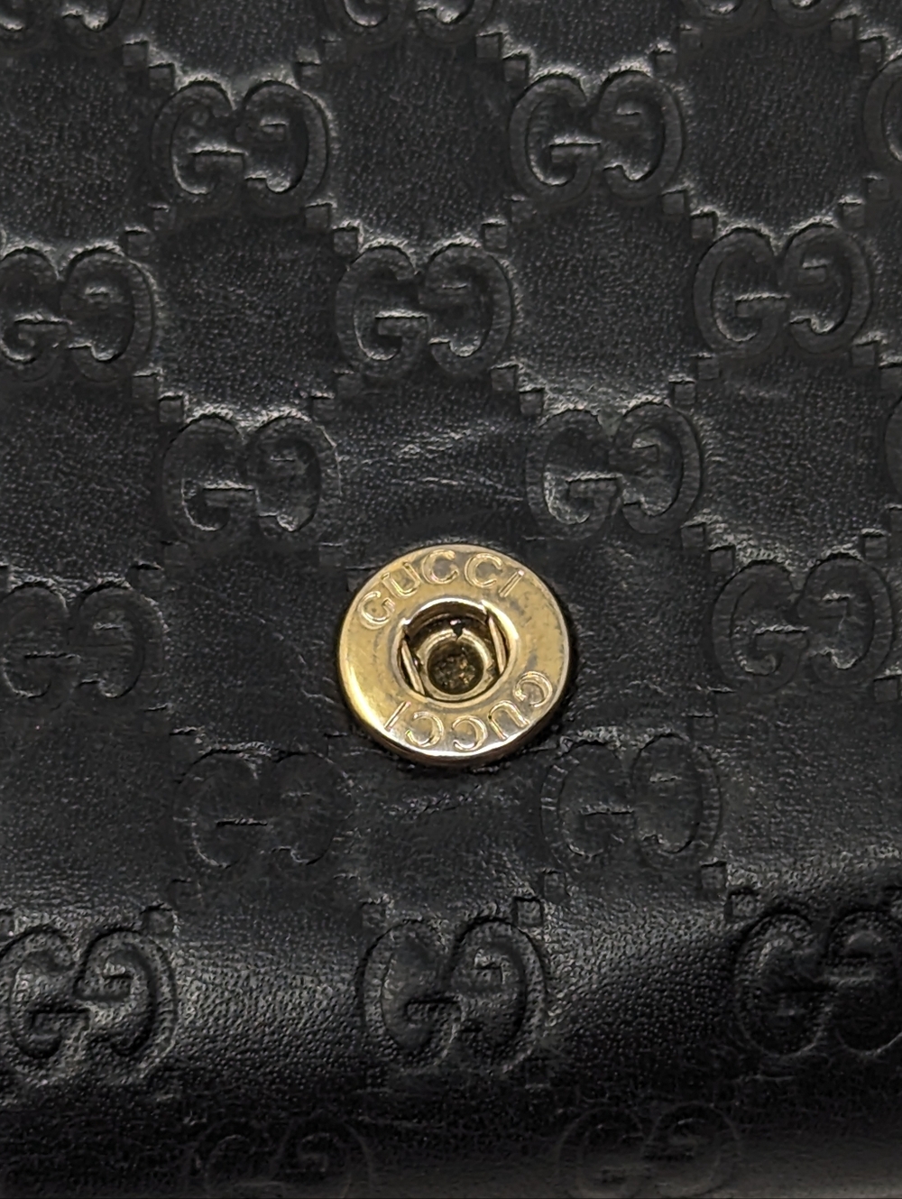 Gucci Guccisima Interlocking GG Monogram Black Leather Continental Wallet - Picture 11 of 13
